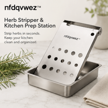 nfdqvwez™ Premium Stainless Steel Herb Stripper & Kitchen Prep Station
