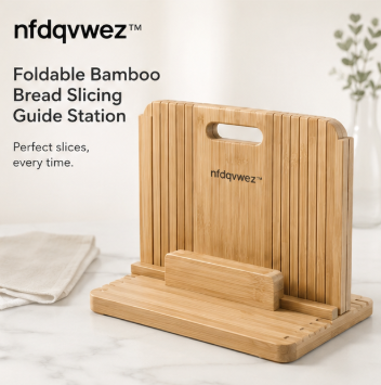nfdqvwez™ Foldable Bamboo Bread Slicing Guide Station
